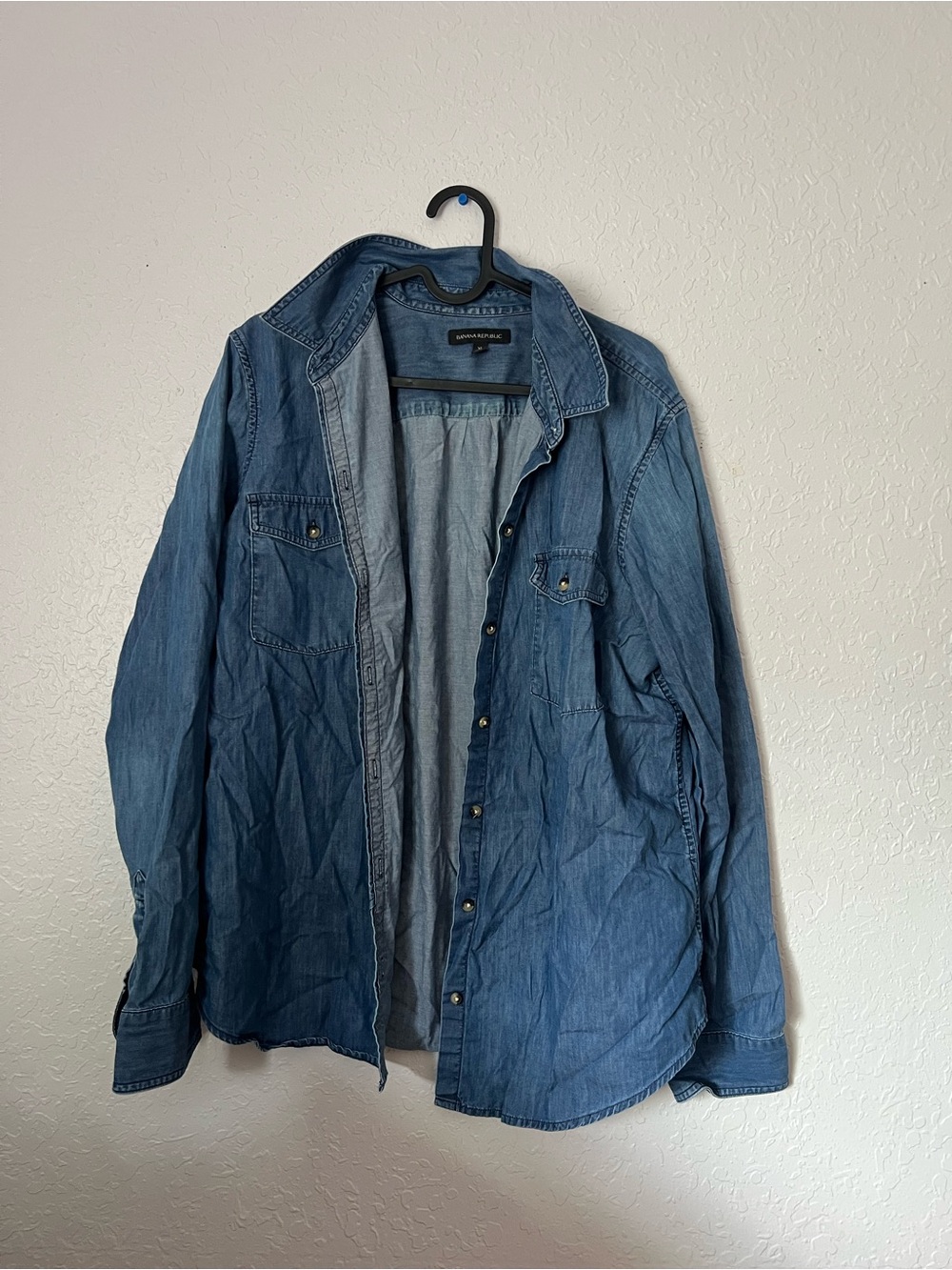 Banana Republic Women's Chambray Button-Down Shirt Jacket - Blue